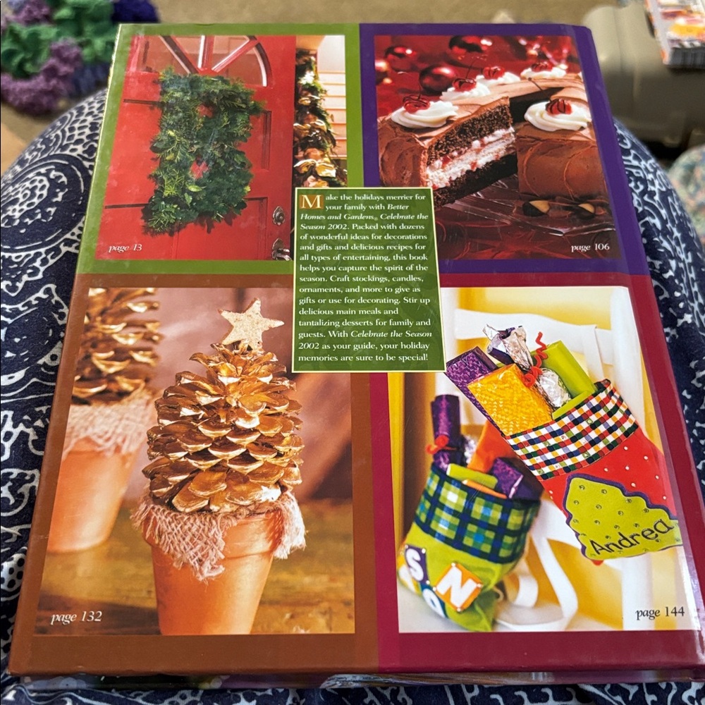 Better Homes and Gardens Festive Season Book with Purple and Gold - Picture 2 of 3